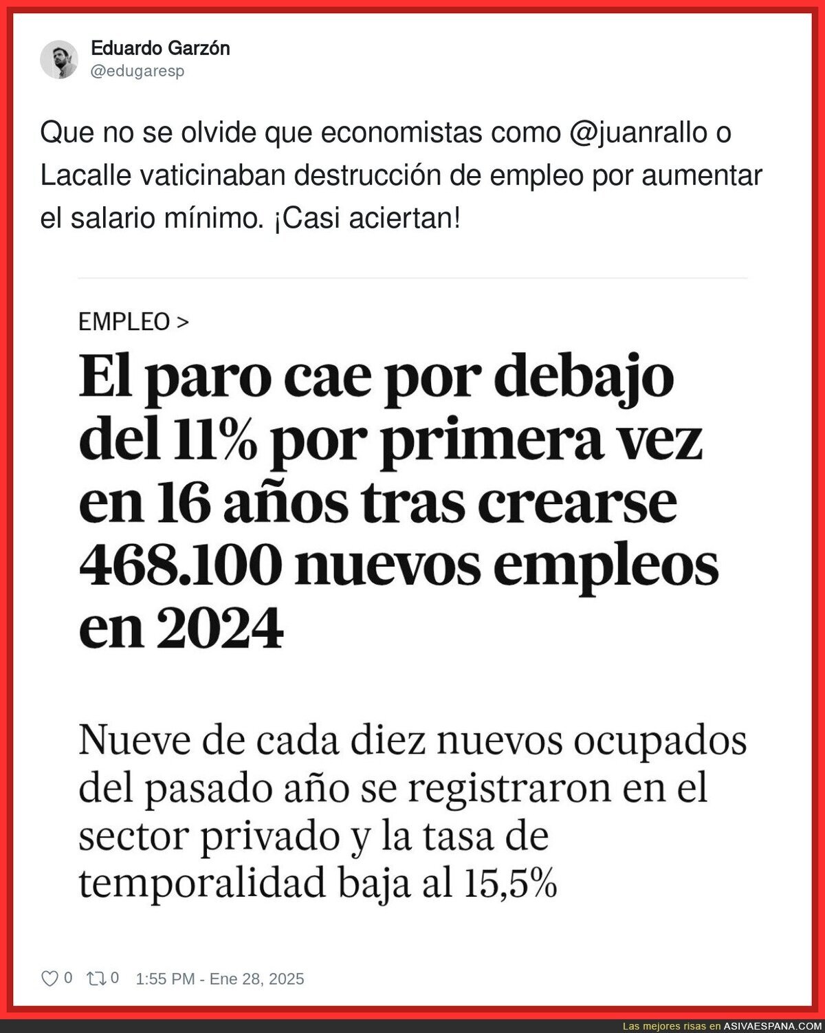 España no deja de crear empleo