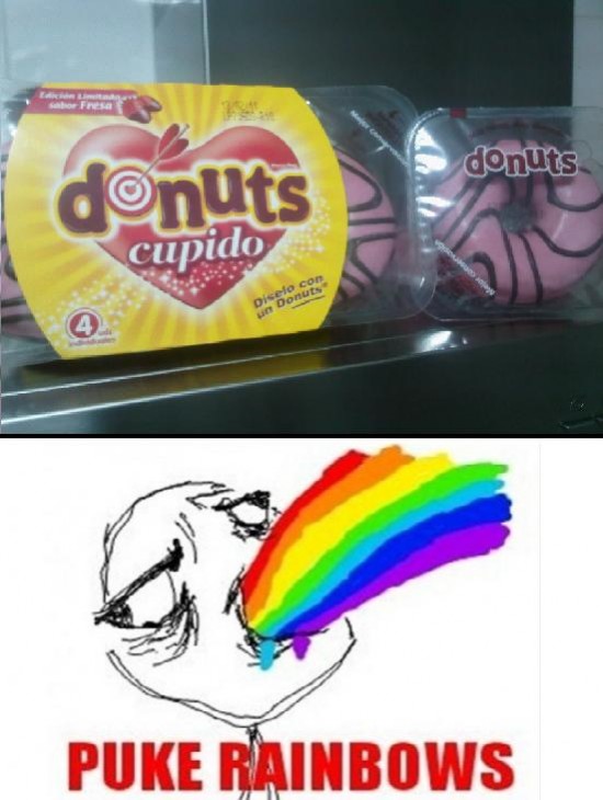 amor,Donuts,puke rainbows,rosa,valentin