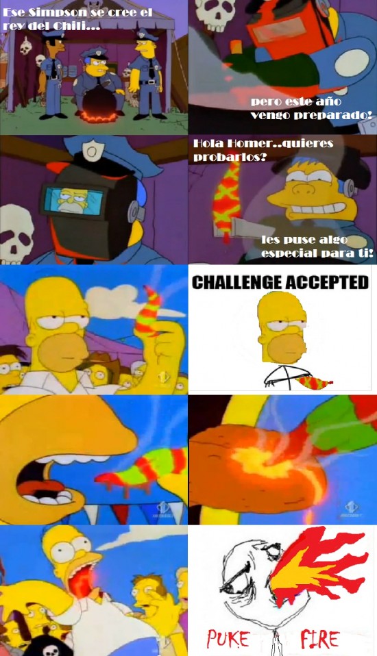 challenge,chili,fire,puke,Simpsons