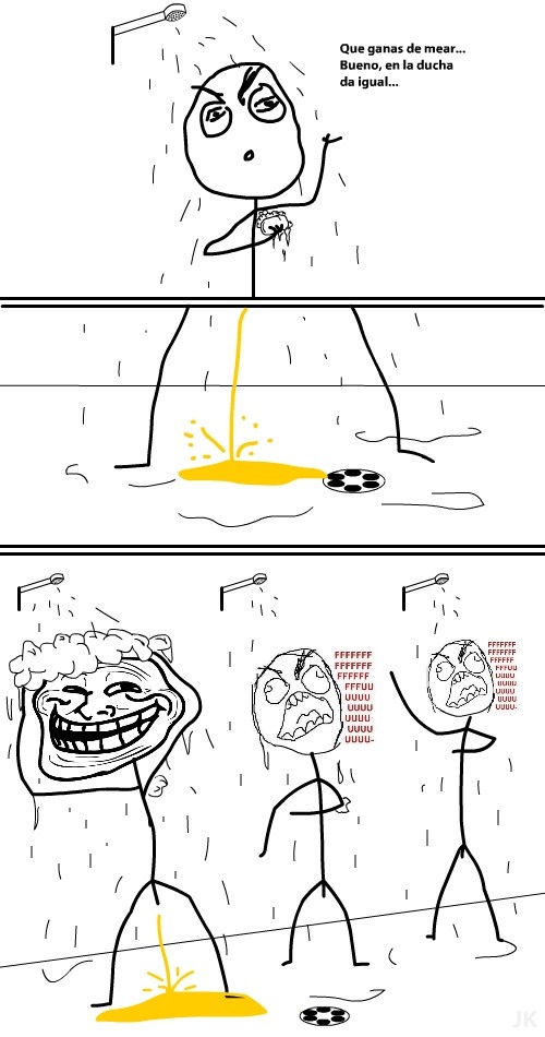 Trollface - Mear en la ducha