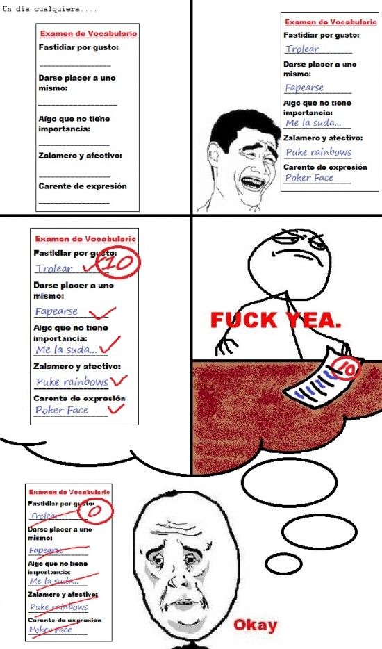 examen,fuck yea,okay,vocabulario,yao