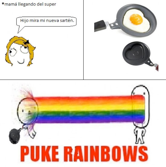 corazón,huevos,Poker Face,Puke rainbows,sartén