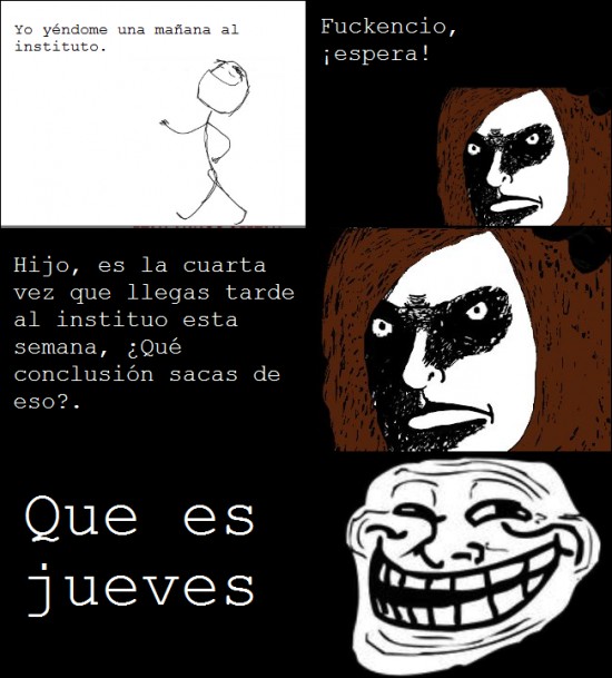 clase,im trolling and i know it,jueves,tarde,trollface,yao ming
