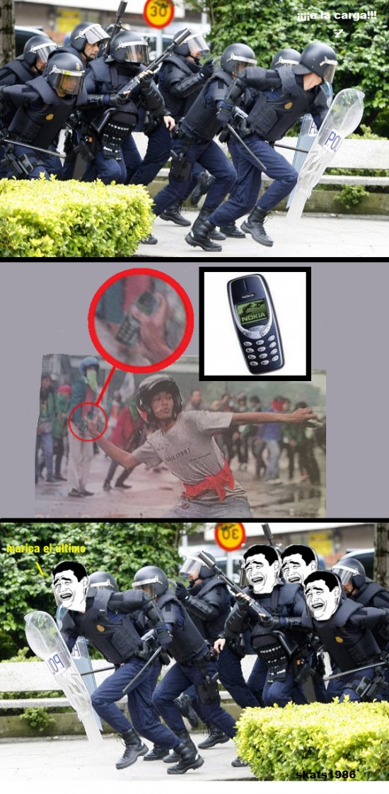 antidisturbios,nokia 3310,policia,yao ming