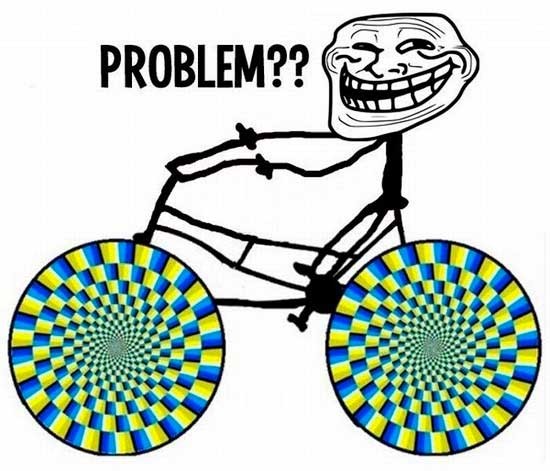 bici,bike,ilusión óptica,mareo,ruedas,troll