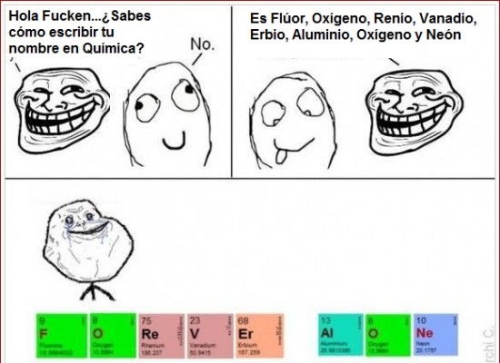 elementos,forever alone,química,troll
