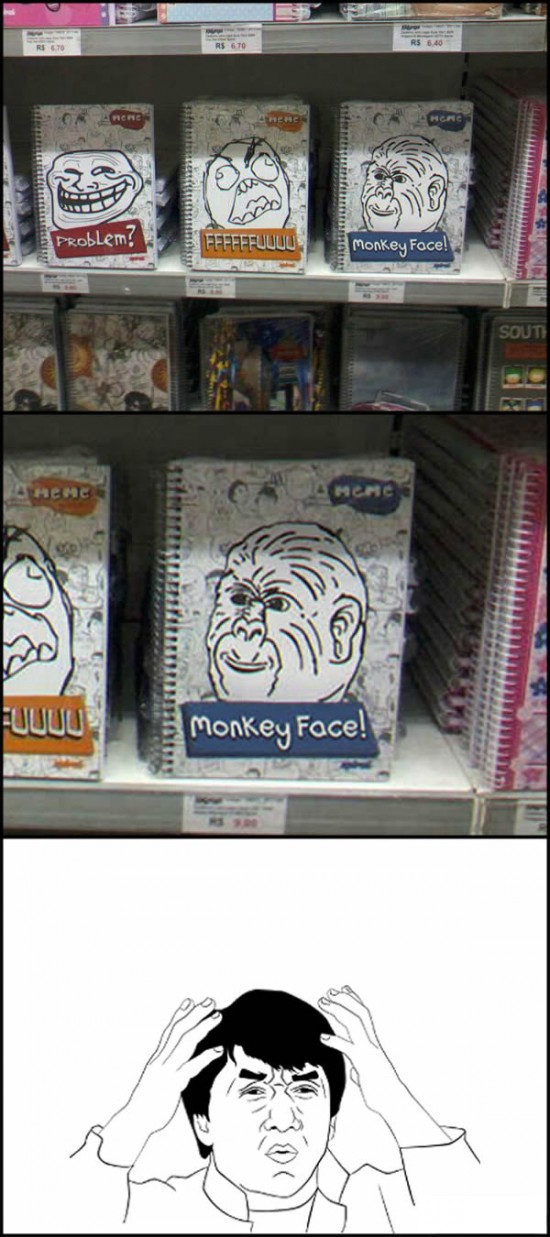Cuadernos,Jackie Chan,Memes,Monkey Face