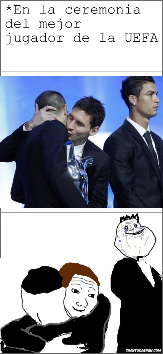 Cristiano,Forever Alone,Iniesta,Messi,Premio,UEFA
