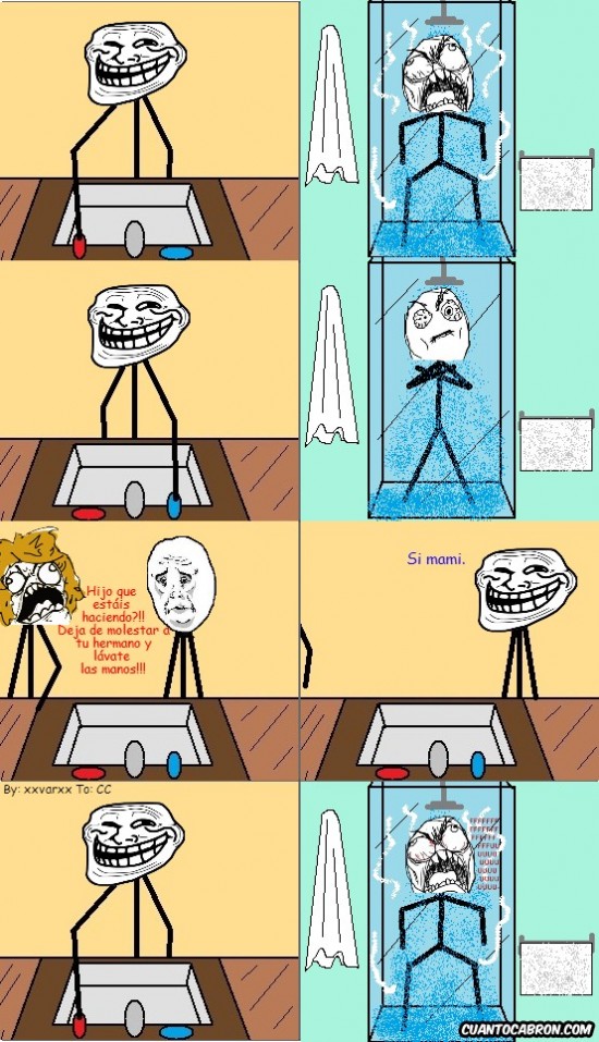 Trollface - En la ducha