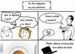 Enlace a Cuando te ofrecen cuchillo y tenedor para comerte un simple donut 