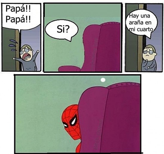 araña,sofa,spiderman meme,stare dad