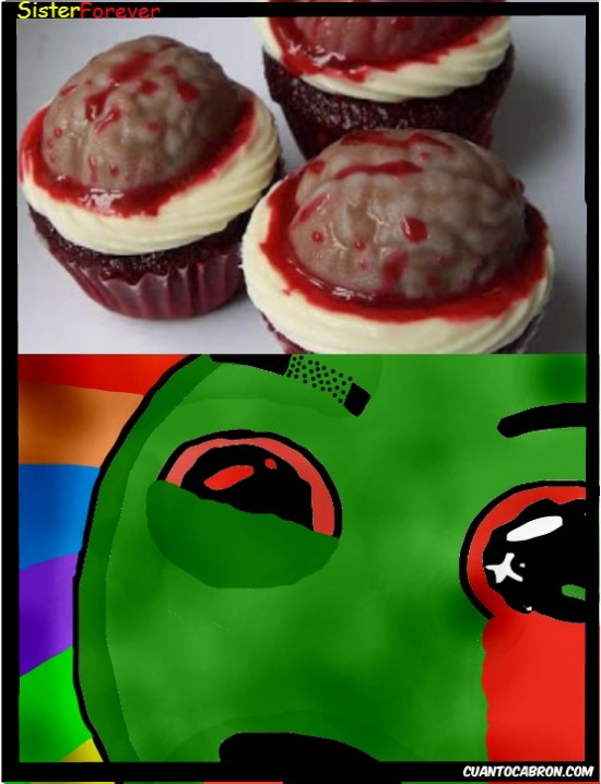 amazed,cerebros,cupcake,pasteles,Zombie