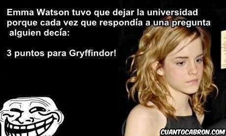 Emma Watson,Gryffindor,harry potter,Hermione Granger,trollface,universidad
