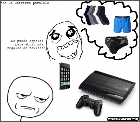 calcetines,calzoncillos,iphone,kidding me,ps3,universo paralelo
