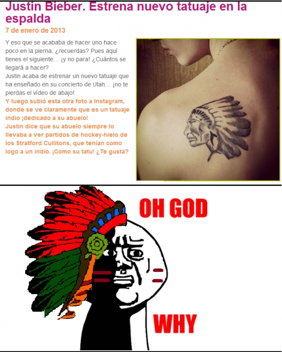 Oh_god_why - El nuevo tattoo de Justin Bieber, ¿será por las plumas?