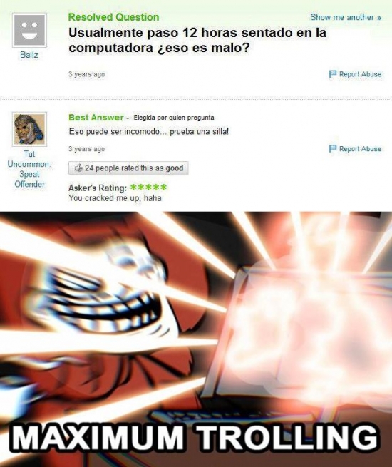 Trollface - Los de Yahoo respuestas son tan tontos...