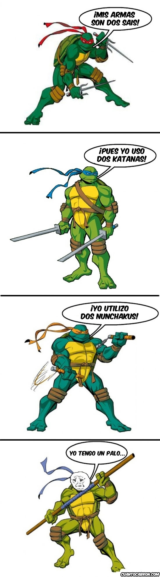 Okay - Cada tortuga ninja con su arma