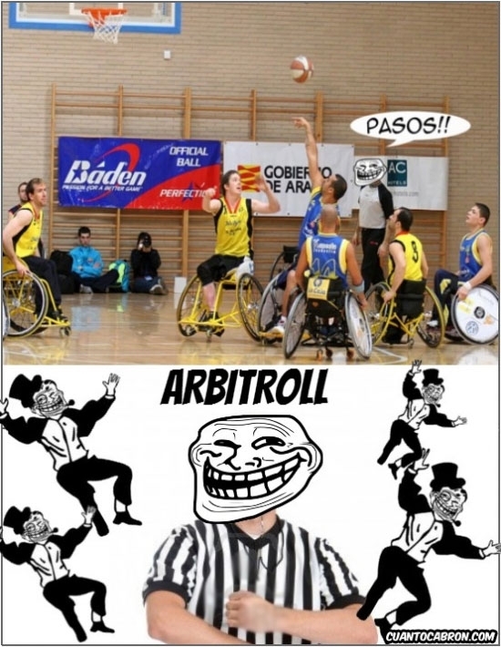 Arbitroll,Baloncesto en silla de ruedas,paralimpicos,Pasos
