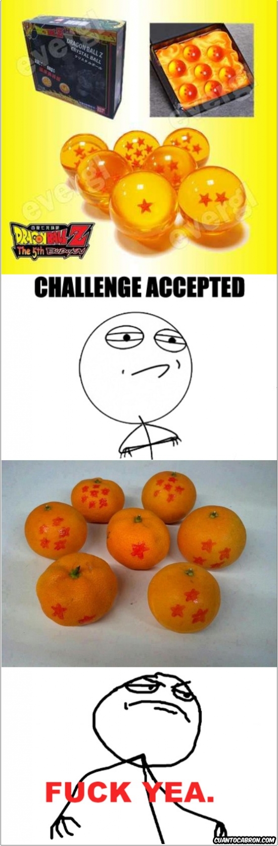 challenge accepted,dragón ball,esferas del dragón,fuck yea