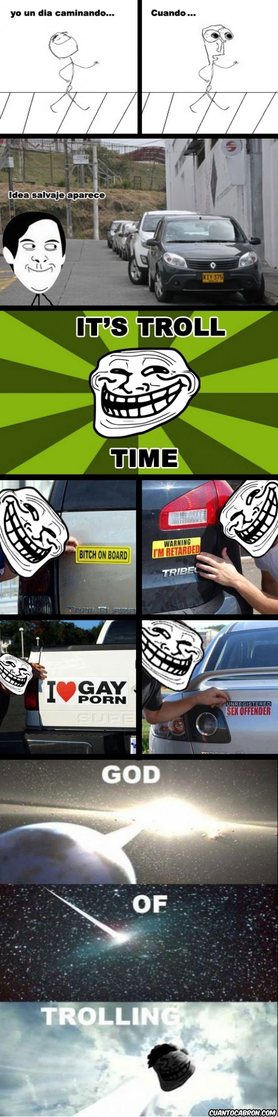 broma,coches,god of trolling,pegatinas,trollface