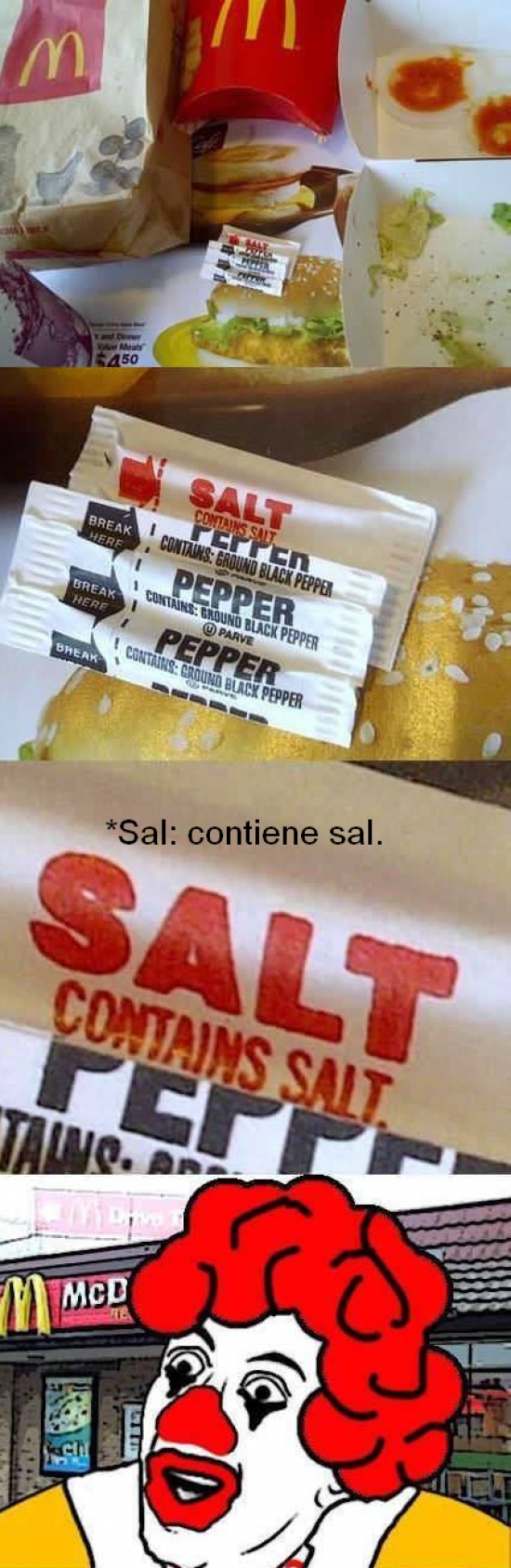 contiene sal,no me digas,payaso,ronald mcdonald's,sal,sal que lleva sal