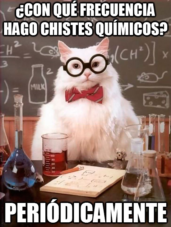 Gato_quimico - ¿Con qué frecuencia hago chistes químicos?