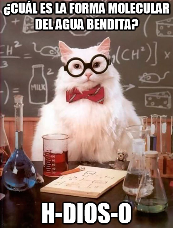 Gato_quimico - ¡Ha encontrado la fórmula química del agua bendita!