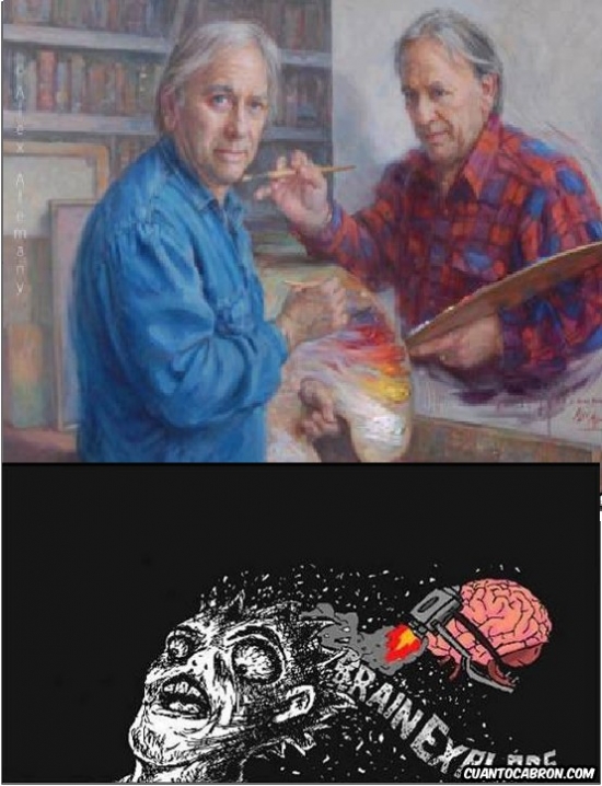 brain explode,cuadro,doble,ilusion optica,pintura,raisins