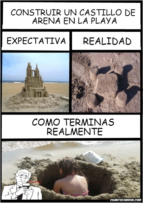 castillo,expectativa,playa,realidad,true story,vida