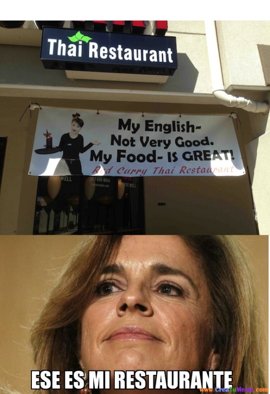 Ana Botella,english,inglés,not very good,restaurante,thai restaurant