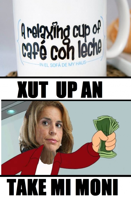 Ana Botella,Annie Bottle,ingles,madrid 2020,relaxing cup of cafe con leche,taza