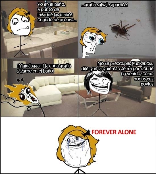Forever_alone - Cómo acabar con las arañas