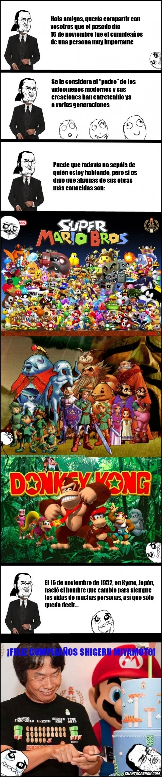 Donkey Kong,Friki,Fuck Yea,no se que mas poner -_-,Shigueru Miyamoto,Super Mario Bros.,The Leyend of Zelda,¡Feliz Cumpleaños!