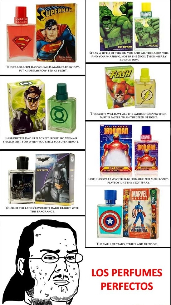 batman,capitán américa,friki,hulk,perfumes,superman