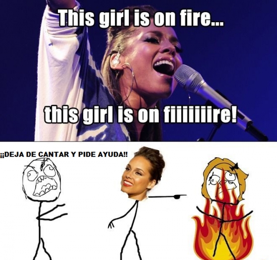 Alicia Keys,Ayuda,Cantar,Fuego,Muerte,This girl is REALLY on fire