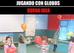 Enlace a Jugar con globos, mejor dejarlo para los niños