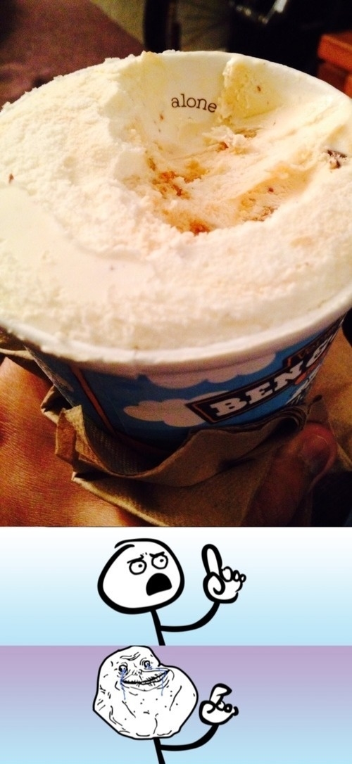 alone,ben & jerry's,forever alone,frió,helado,solo,tomar