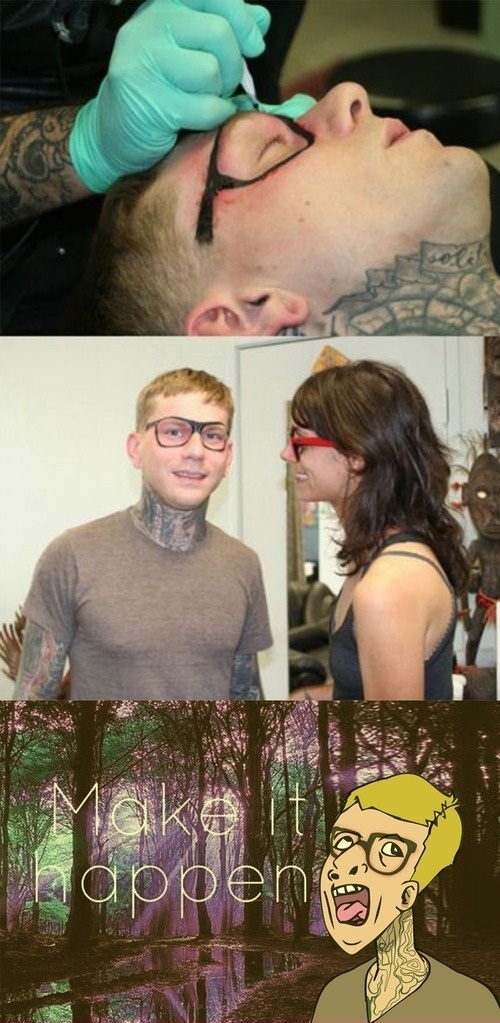 gafas,genius,hipster,tatuaje,tiene el cuello muy largo