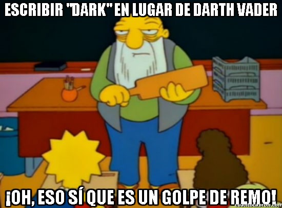Darth Vader,epic fail,pecado capital contra la comunidad fan,Star Wars,¡DARK NO!