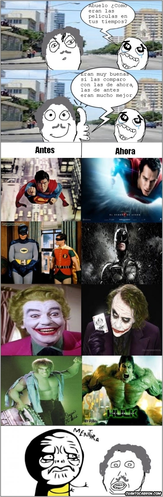 Abuelo,batman,cine,el guason,hulk,mentira,superman,tema de la semana,temacine