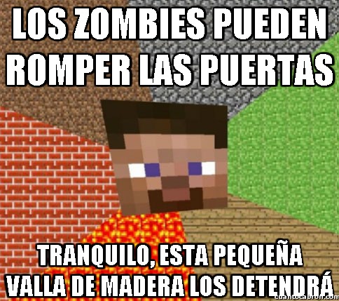 Minecraft - Los zombies contra las vallas