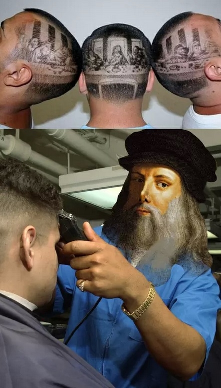 Meme_otros - Si Leonardo Da Vinci hubiera sido peluquero...