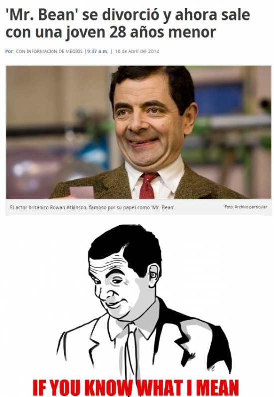 actualidad,Chica,If you know what I mean,Menor,Mr. Bean,Pareja,Rowan Atkinson