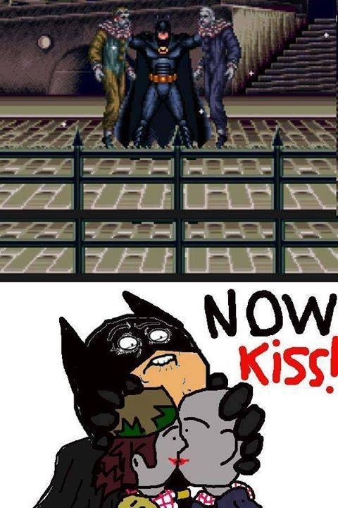 batman,cabezas,enemigos,now kiss,videojuego,villanos