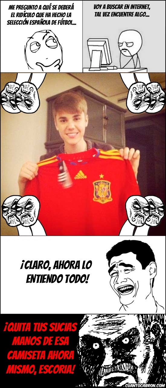 España,futbol,gafada,gafe,Justin Bieber,mala suerte,selección española