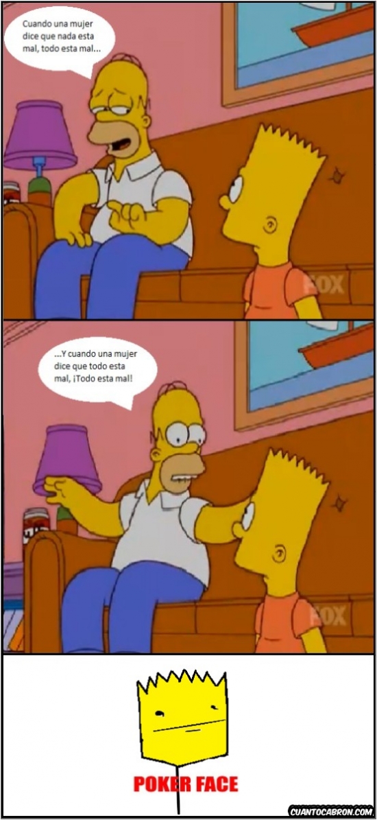 Bart,Homer,Los Simpson,Mujeres,Poker Face,Todo esta mal