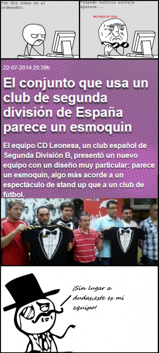 camiseta,equipo,esmoquin,España,futbol,segunda división,Sir,smoking