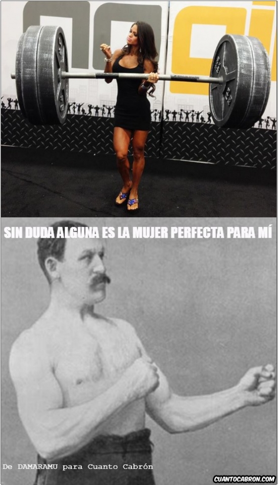 duda,esfuerzo,fuerte,fuerza,levantar,Michelle Lewin,mujer,Overly Manly Man,perfecta,pesas