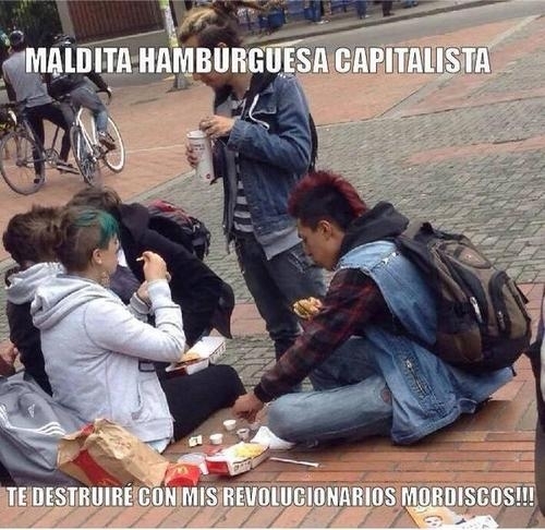 Meme_otros - Revolucionarios en contra del capitalismo. ¡Menuda doble moral!