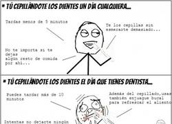 Enlace a Diferencias entre la forma de cepillarte los dientes cuando tienes dentista y cuando no...